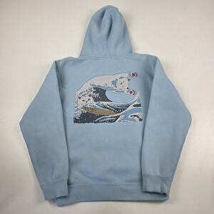 RipNDip Hoodie Small Blue Surf Beach Wave Nerm Cat Graphic Pullover Sweatshirt
